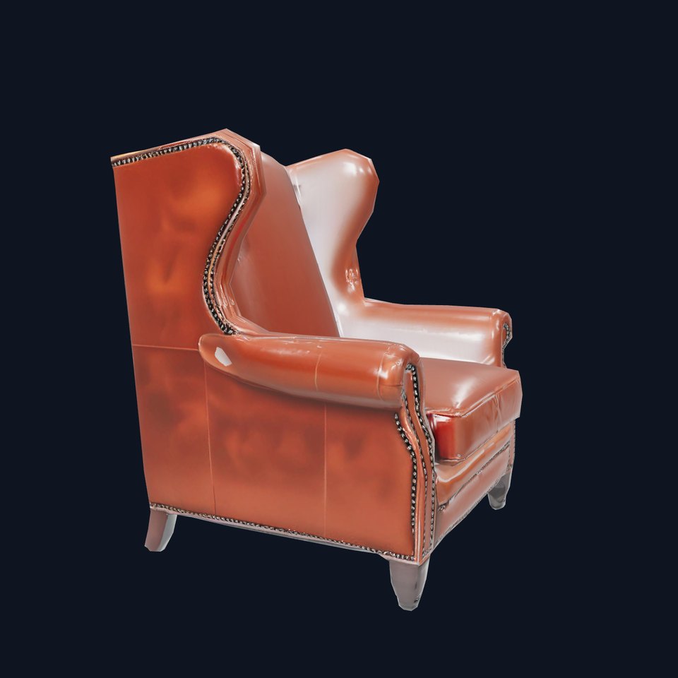Elegant Leather Armchair model pack